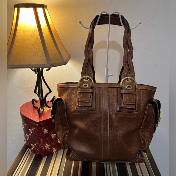 Coach 2006 Soho Mia Ivory Brown Leather Shoulder Tote Handbag Purse #10049 - Picture 10 of 16